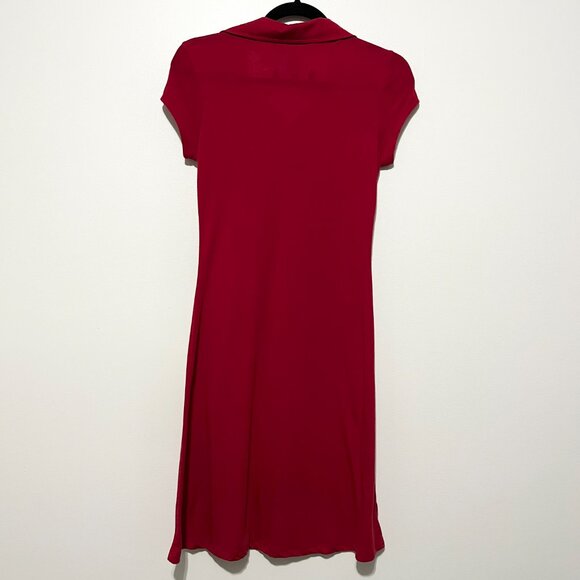No Boundaries Juniors Y2K Polo Dress Size M Red Tennis Preppy 2000s Ruched 90s - Picture 2 of 6